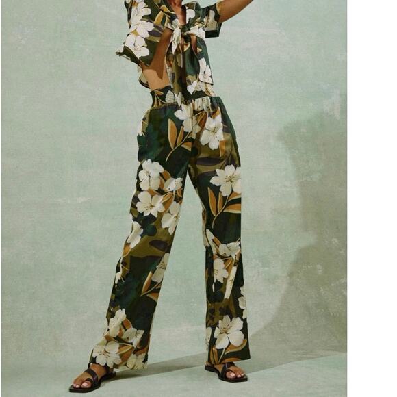 RAILS Brendon Pant Wide Leg Plumerias Floral Size XS NWT - Picture 1 of 8